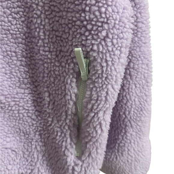 Fabletics Purple Liliac Teddy Jacket Sherpa High Collar and Fuzzy Texture Large - Picture 11 of 13